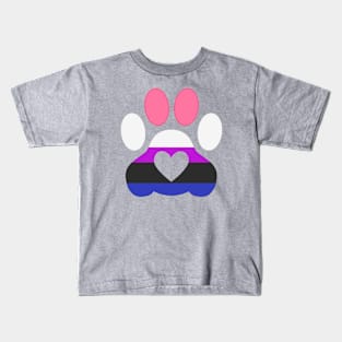 Pride Paw: Genderfluid Pride Kids T-Shirt